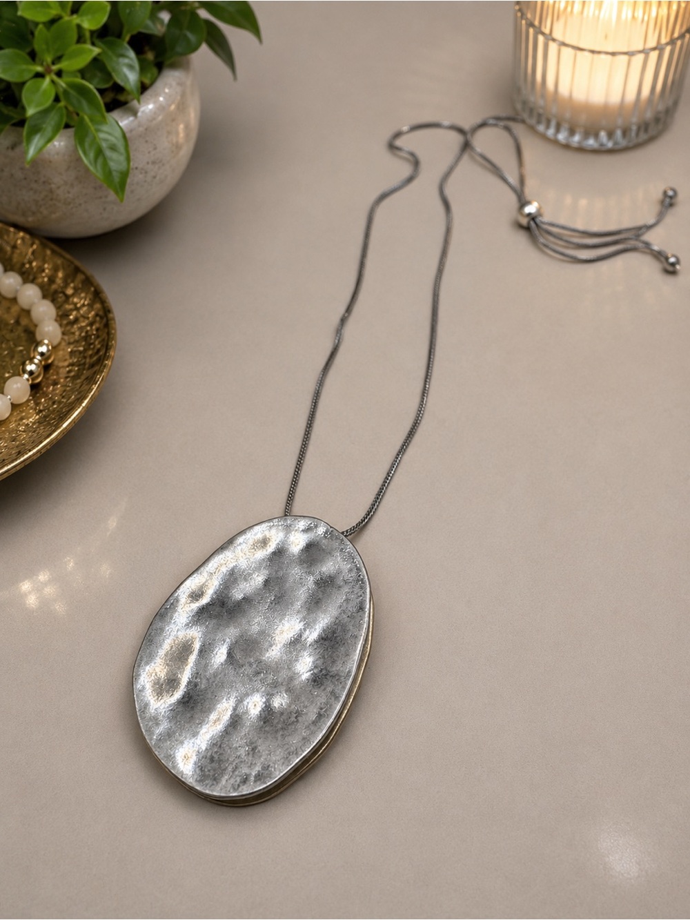 J.Jill Reversible Two-Tone Statement Pendant Necklace (BR1313/4)